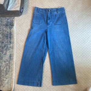 like new cropped wide leg jeans